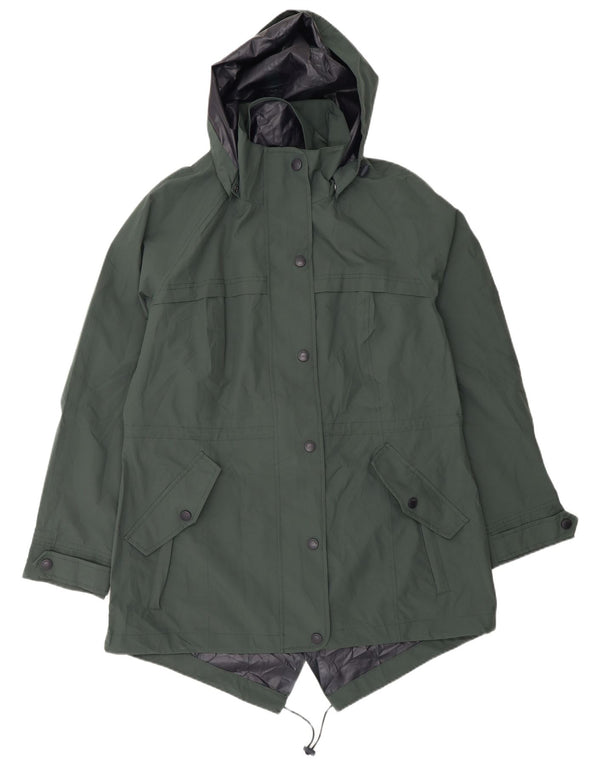 Marks & Spencer Womens Hooded Raincoat UK 14 Large  Green Polyester