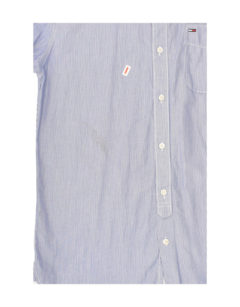 TOMMY HILFIGER Mens Shirt Medium Blue Pinstripe Cotton | Vintage Tommy Hilfiger | Thrift | Second-Hand Tommy Hilfiger | Used Clothing | Messina Hembry 