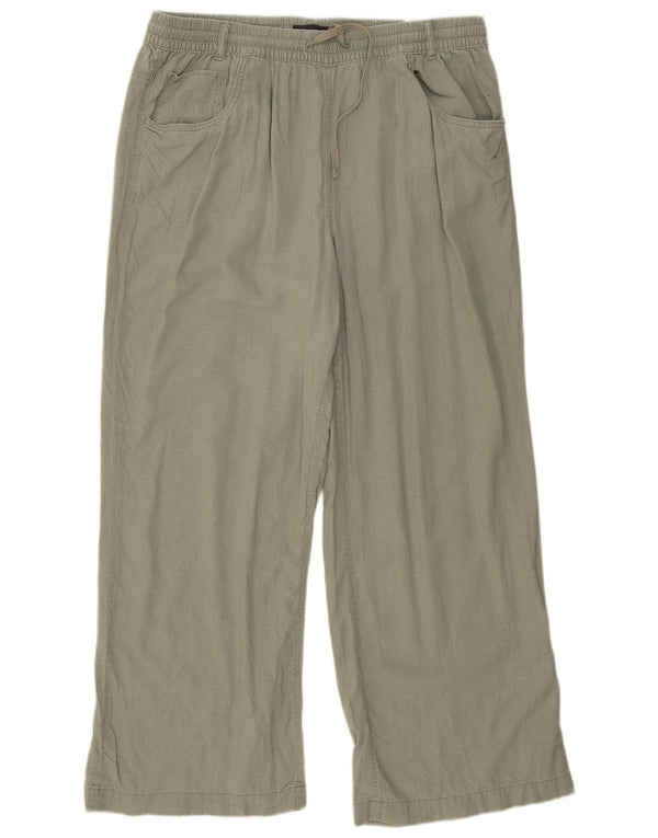Marks & Spencer Womens Straight Casual Trousers UK 18 XL W36 L30 Khaki