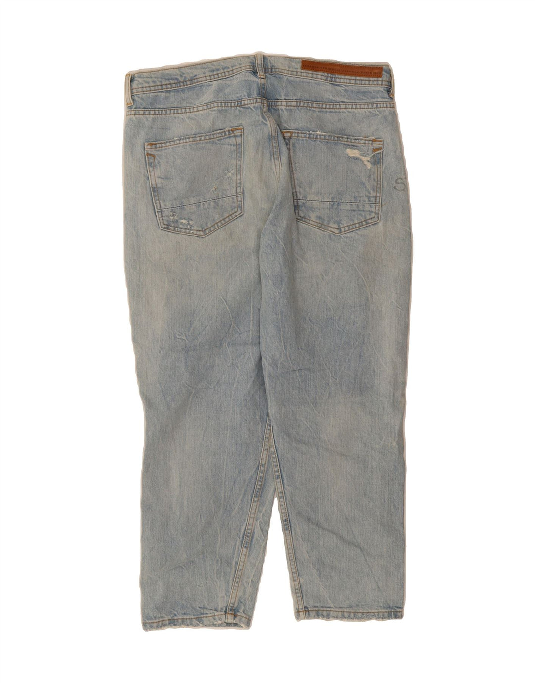 ZARA Mens Graphic Distressed Capri Jeans EU 42 Large W32 L24 Blue Vintage Zara and Second-Hand Zara from Messina Hembry 