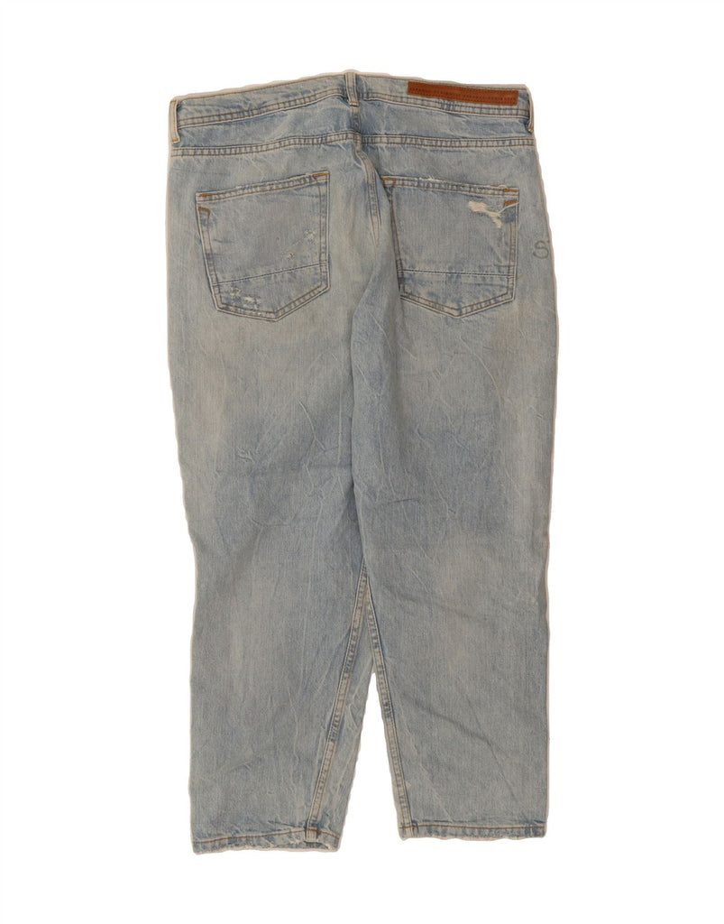 ZARA Mens Graphic Distressed Capri Jeans EU 42 Large W32 L24 Blue Vintage Zara and Second-Hand Zara from Messina Hembry 