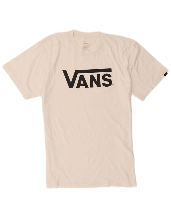 Vans Mens Classic Fit Graphic T-Shirt Top Medium White Cotton