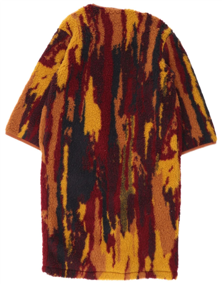 Vintage Womens Abstract Pattern Faux Fur Overcoat One Size Multicoloured
