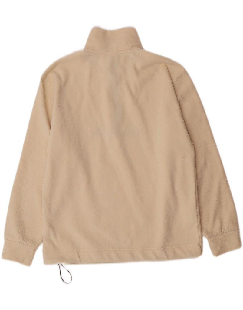 DIADORA Girls Graphic Zip Neck Fleece Jumper 11-12 Years XL Off White Vintage Diadora and Second-Hand Diadora from Messina Hembry 