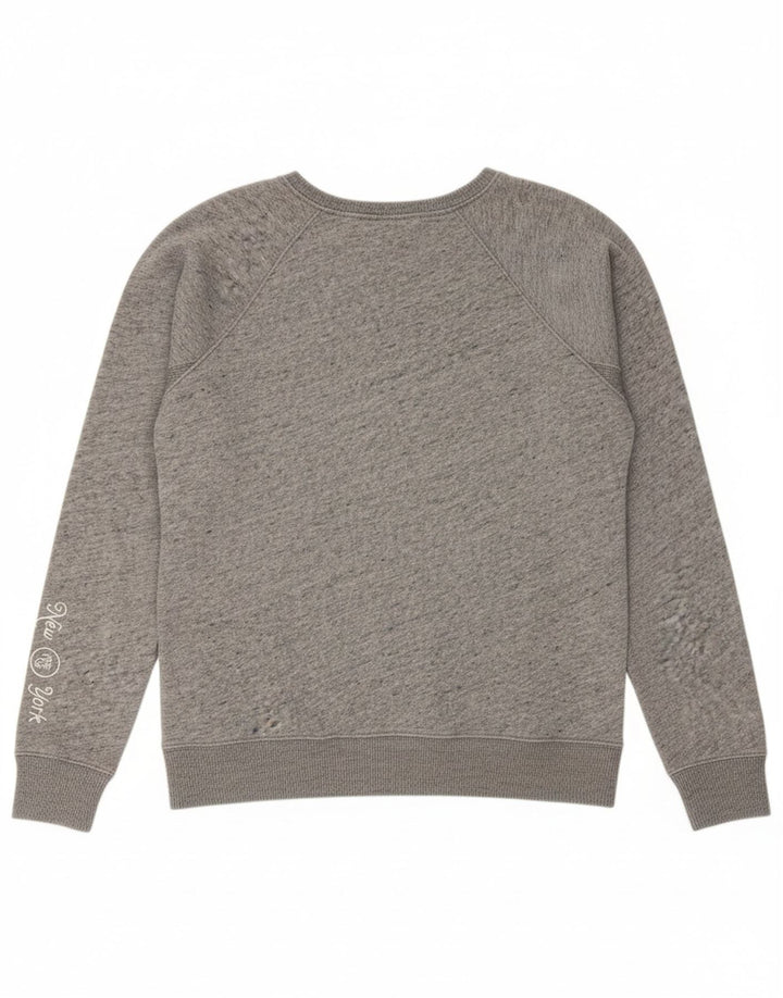 ABERCROMBIE & FITCH Womens Graphic Sweatshirt Jumper UK 14 Medium Grey