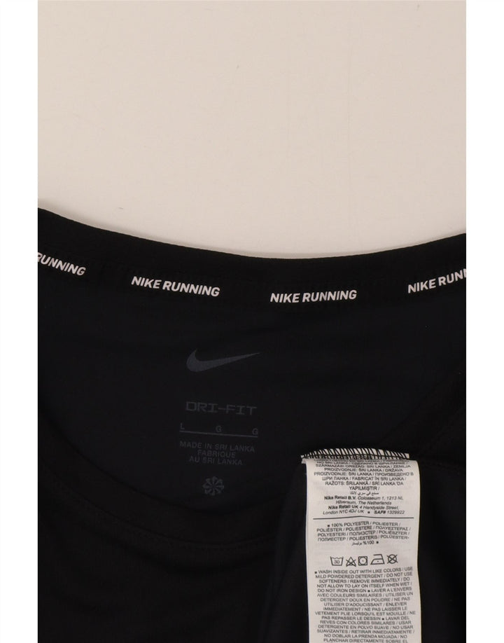 Nike Mens Dri Fit Graphic T-Shirt Top Large Black Polyester