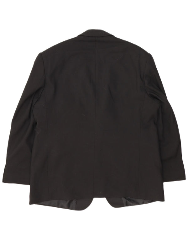 Marks & Spencer Mens 2 Button Blazer Jacket UK 46 XL Black Wool