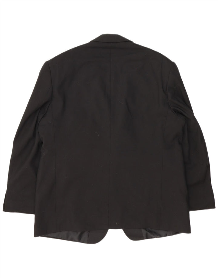 Marks & Spencer Mens 2 Button Blazer Jacket UK 46 XL Black Wool