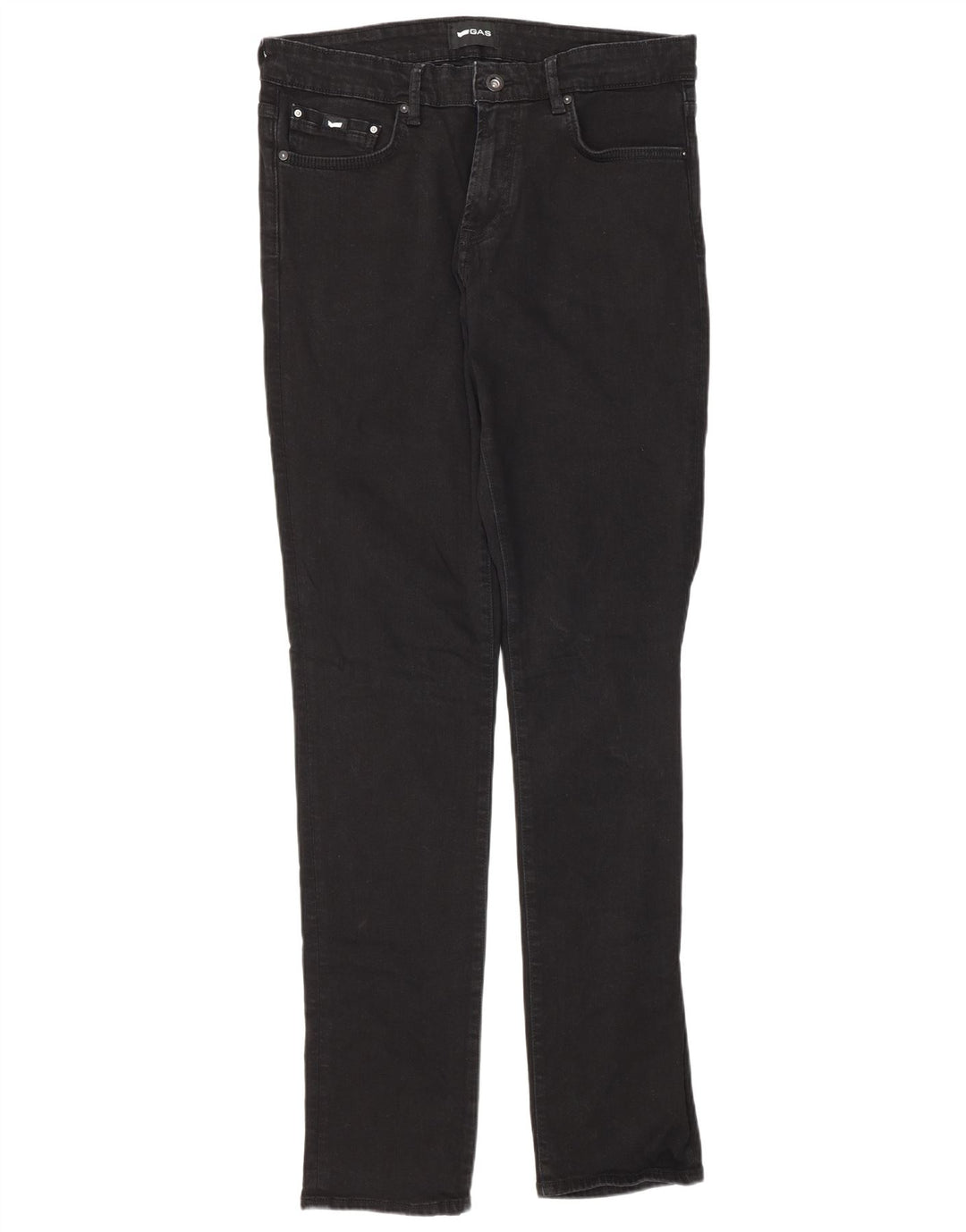 Gas Mens Albert Slim Jeans W33 L34 Black Cotton