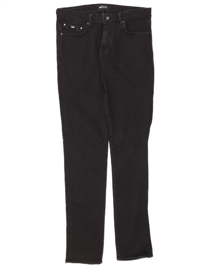 Gas Mens Albert Slim Jeans W33 L34 Black Cotton