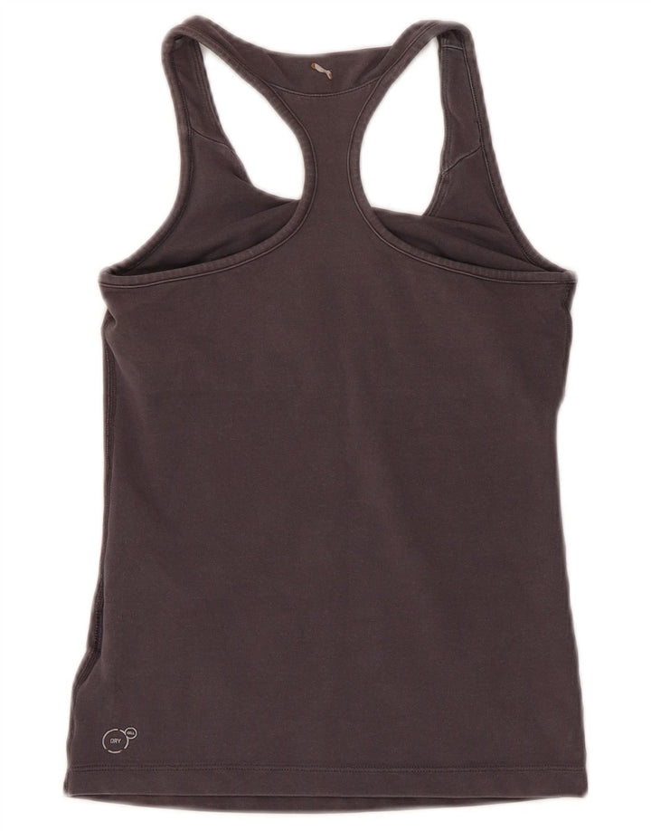 Puma Womens Graphic Vest Top UK 4 XS Grey Cotton