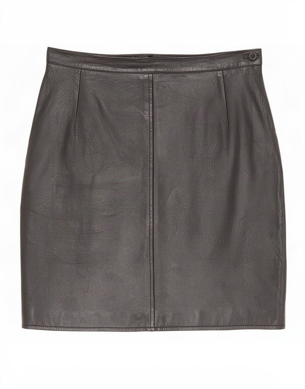 i Blues Womens Leather Skirt IT 42 Medium W28 Black