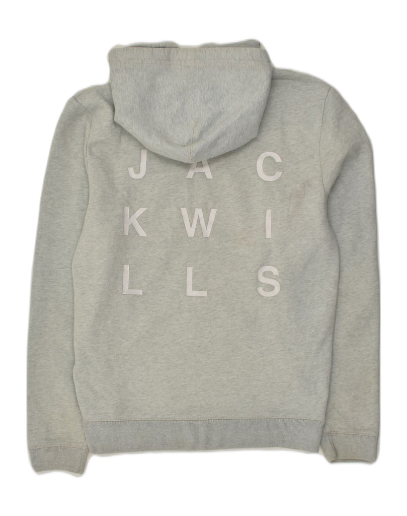 JACK WILLS Mens Graphic Zip Hoodie Sweater Medium Grey Cotton | Vintage Jack Wills | Thrift | Second-Hand Jack Wills | Used Clothing | Messina Hembry 