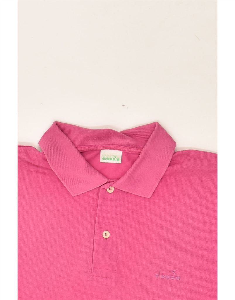 DIADORA Mens Polo Shirt Medium Pink | Vintage Diadora | Thrift | Second-Hand Diadora | Used Clothing | Messina Hembry 