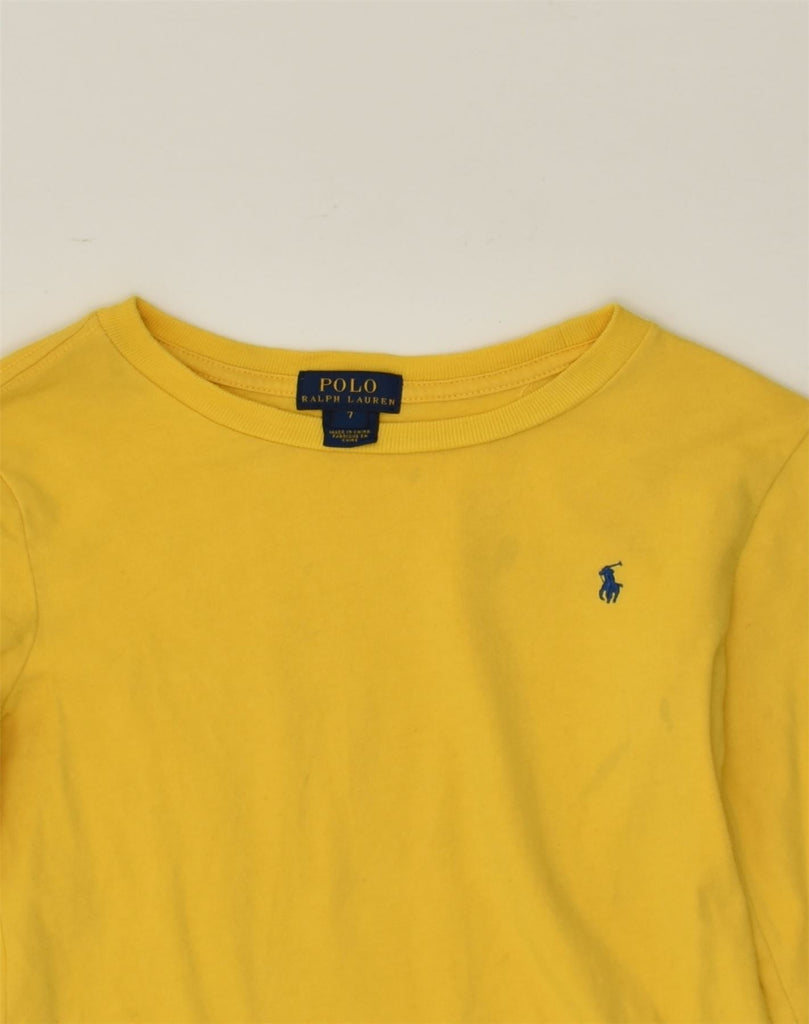 POLO RALPH LAUREN Boys Top Long Sleeve 6-7 Years Yellow Cotton | Vintage Polo Ralph Lauren | Thrift | Second-Hand Polo Ralph Lauren | Used Clothing | Messina Hembry 