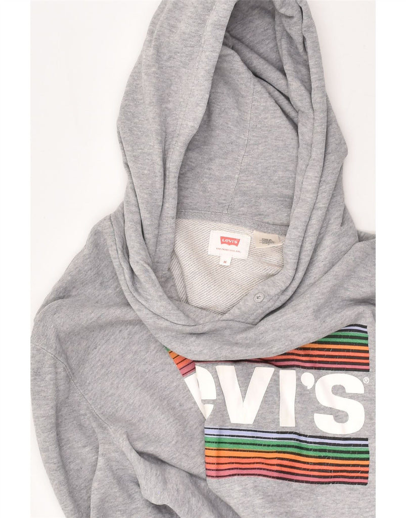 LEVI'S Mens Graphic Hoodie Jumper Medium Grey Cotton | Vintage Levi's | Thrift | Second-Hand Levi's | Used Clothing | Messina Hembry 