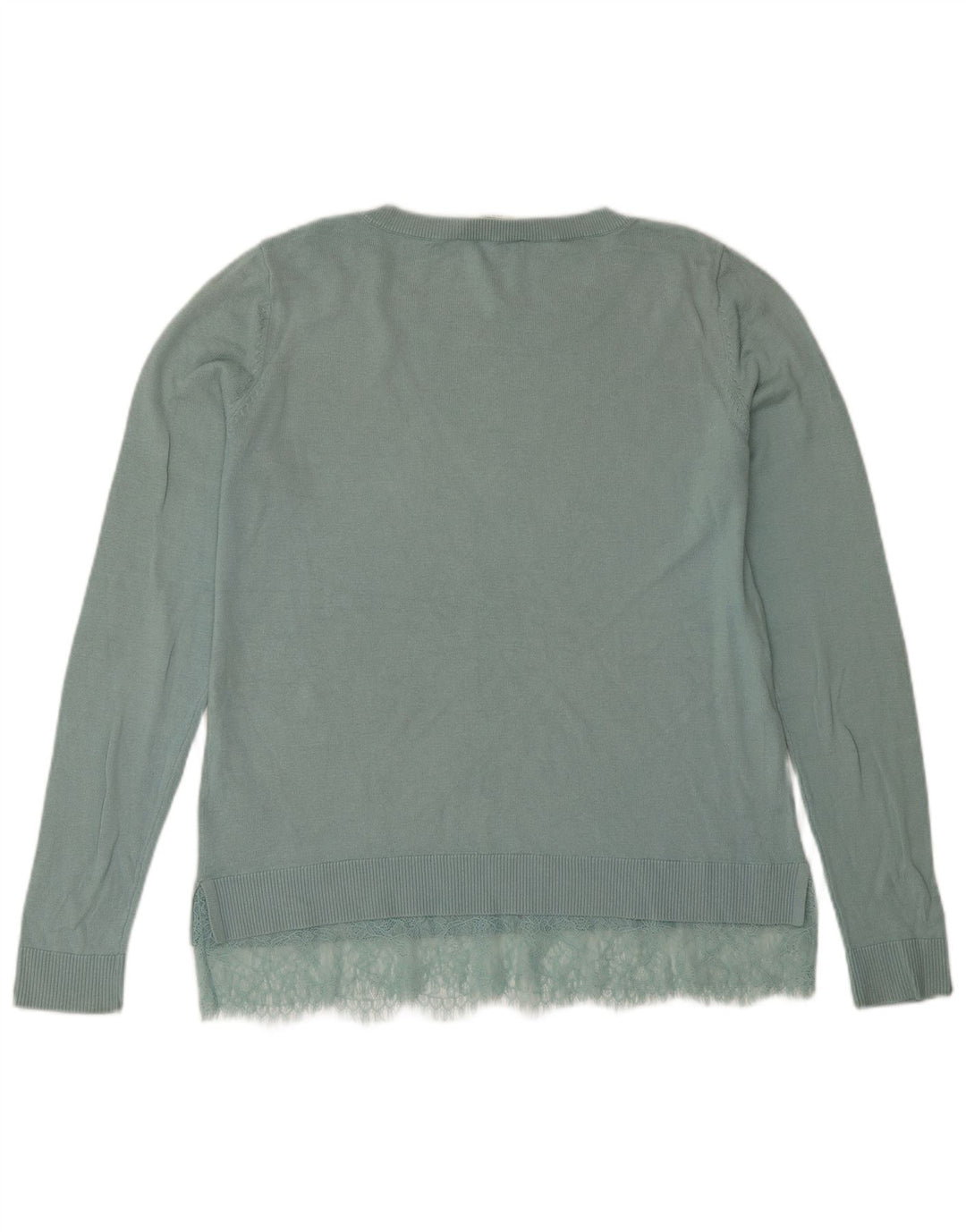 Oasis Womens Boat Neck Jumper Sweater UK 14 Medium Turquoise Cotton