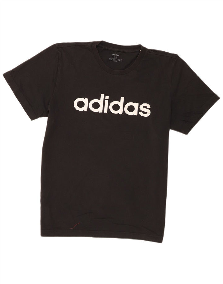 Adidas Mens Graphic T-Shirt Top Medium Black Cotton