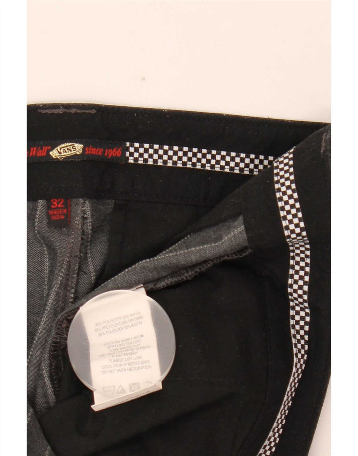 Vans Mens Chino Shorts W32 Medium Black Pinstripe Polyester