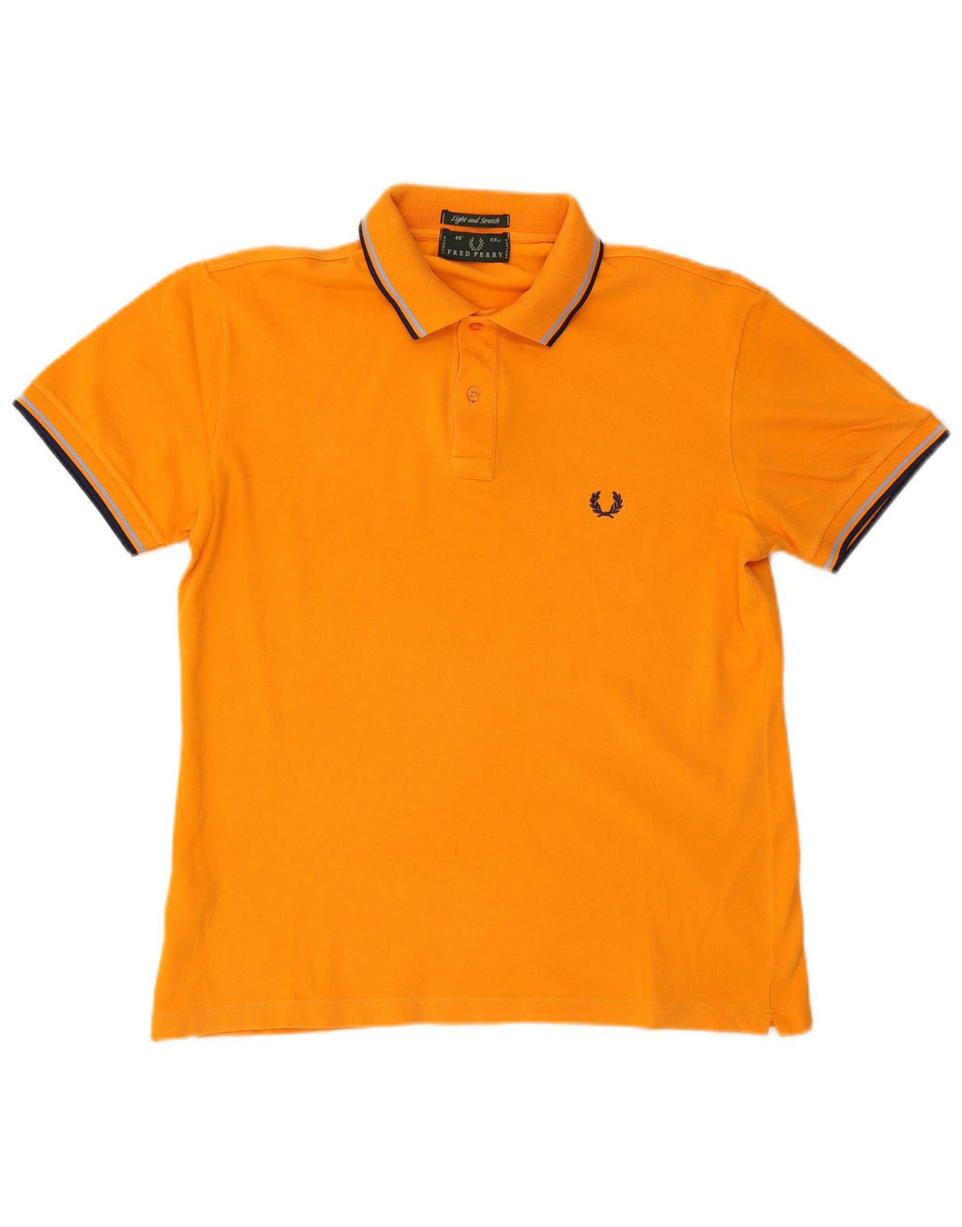 Fred Perry Mens Light and Stretch Polo Shirt Large Orange Cotton