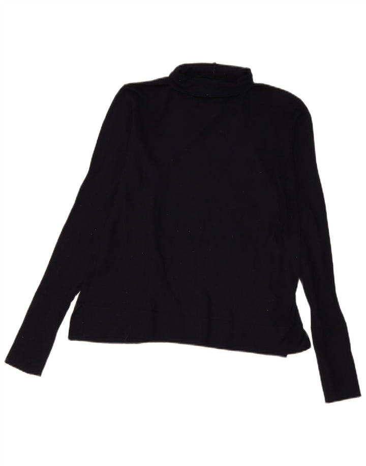 Zara Womens Blouse Top UK 12 Medium Navy Blue Modal
