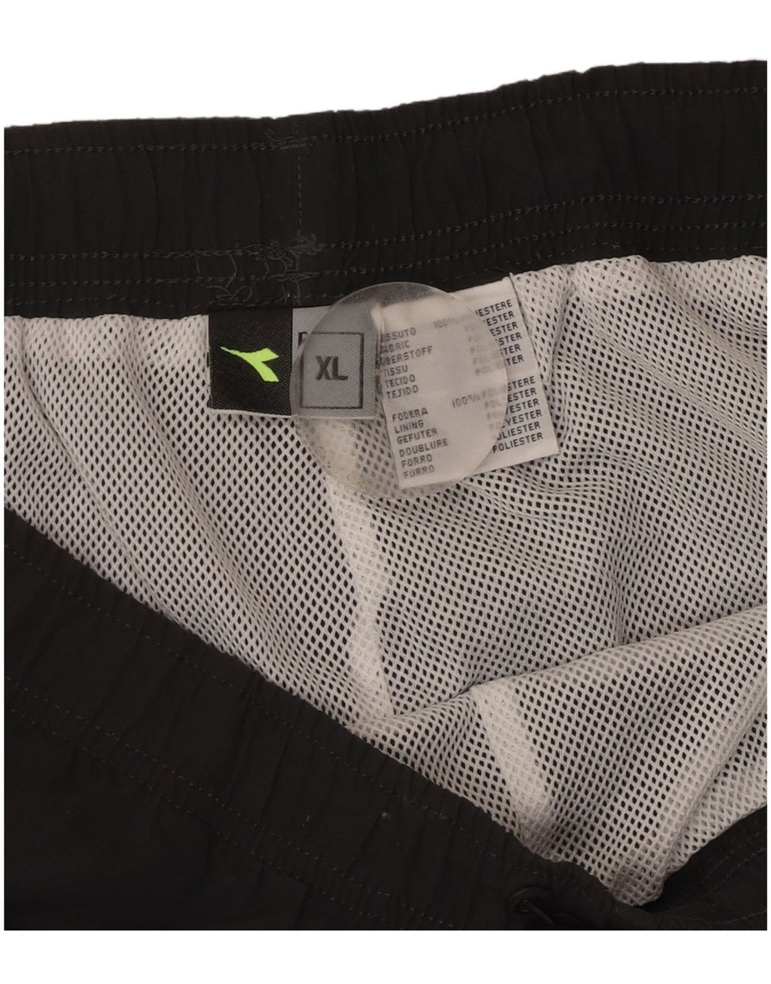 Diadora Mens Tracksuit Trousers XL Black Colourblock Polyester