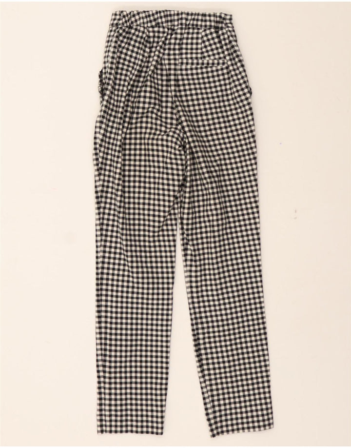 ZARA Womens Slim Chino Trousers W26 L26 Black Gingham Vintage Zara and Second-Hand Zara from Messina Hembry 