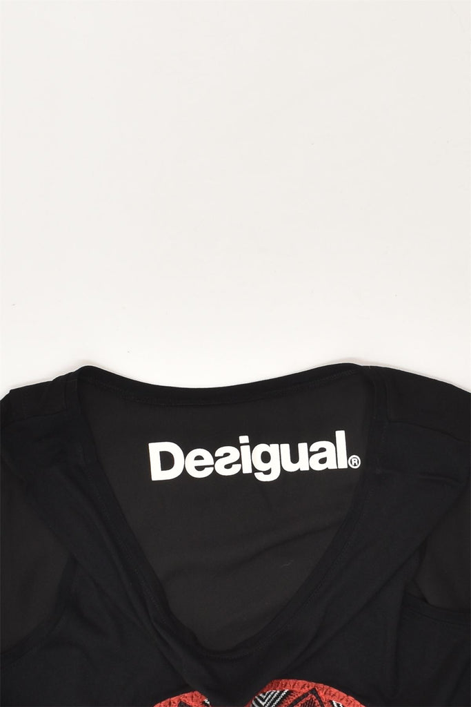 DESIGUAL Womens Graphic Vest Top UK 14 Large Black | Vintage Desigual | Thrift | Second-Hand Desigual | Used Clothing | Messina Hembry 