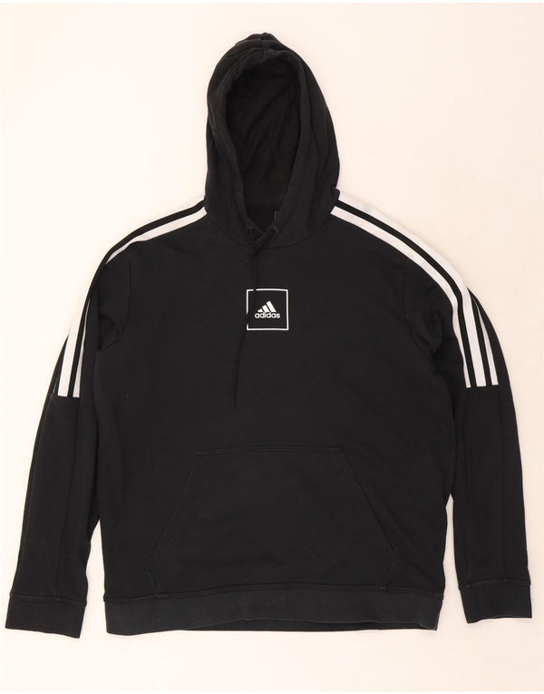 Adidas Mens Hoodie Jumper XL Black Cotton