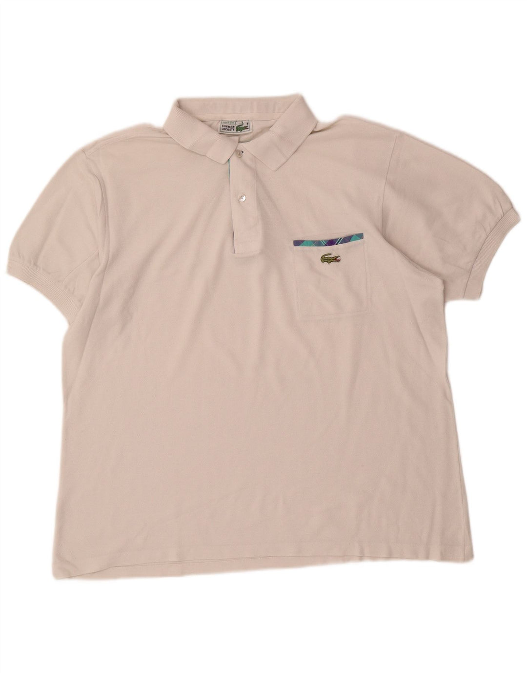 Lacoste Mens Polo Shirt Size 6 XL White Cotton