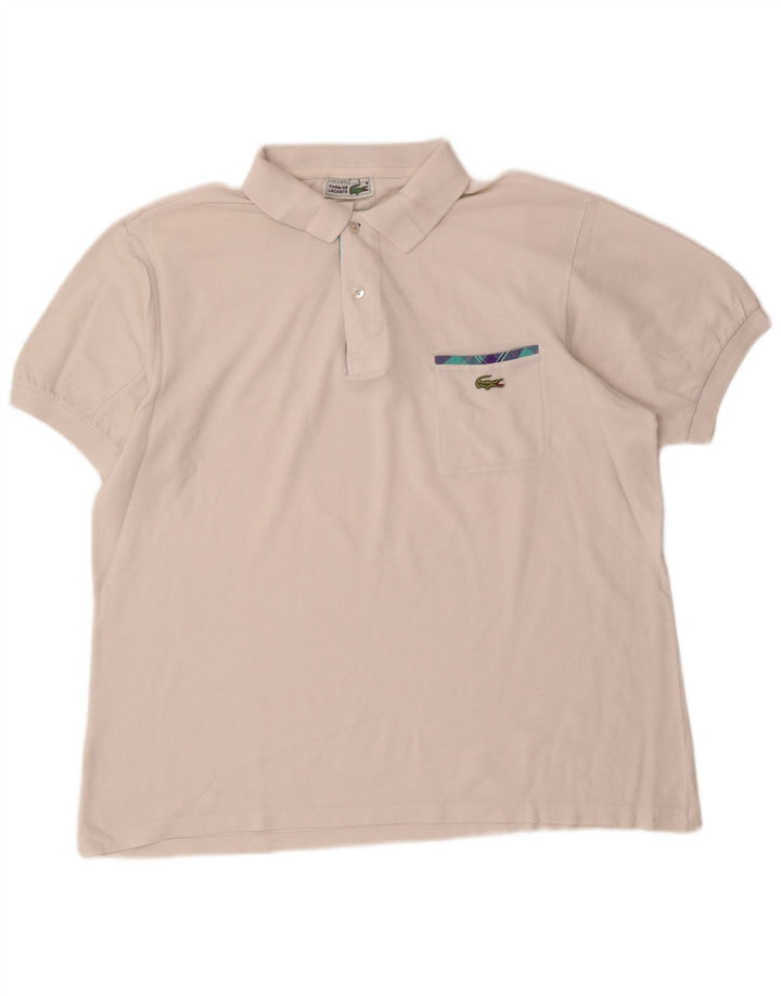 Lacoste Mens Polo Shirt Size 6 XL White Cotton