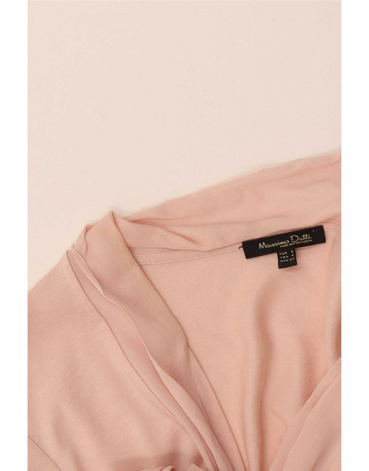 Massimo Dutti Womens Long Sleeve Blouse Top UK 10 Small Pink