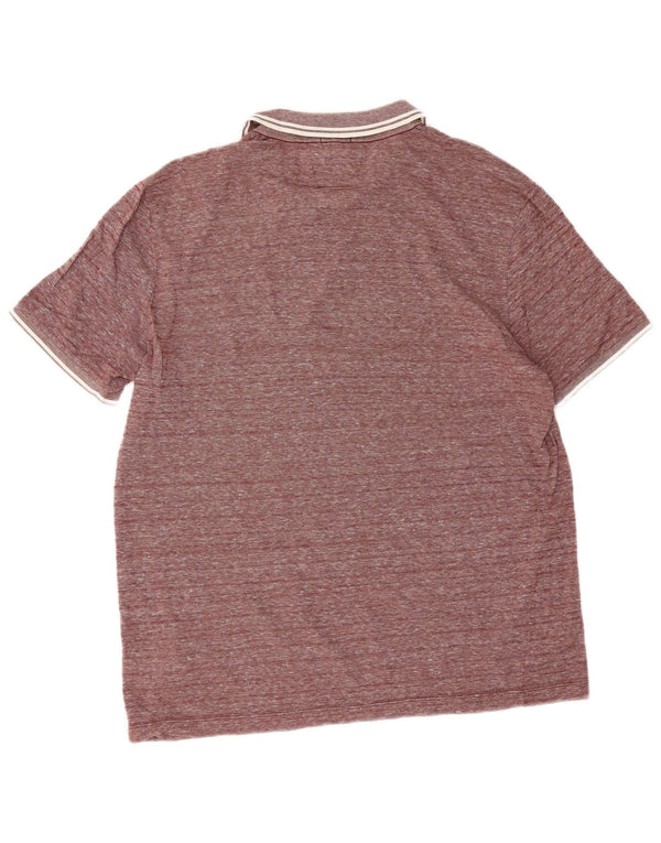 Hugo Boss Mens Slim Fit Polo Shirt XL Burgundy Flecked Cotton