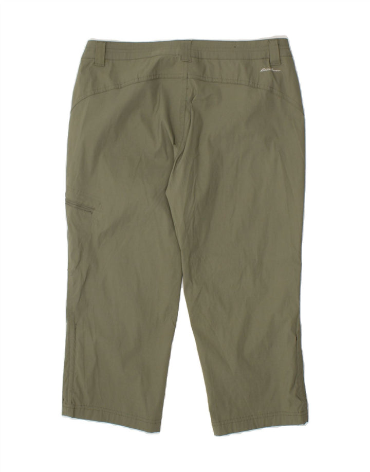 EDDIE BAUER Womens Capri Trousers US 10 Large W32 L20 Khaki Nylon Vintage Eddie Bauer and Second-Hand Eddie Bauer from Messina Hembry 