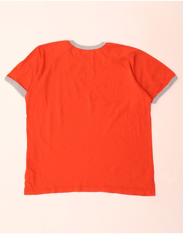 Adidas Mens Graphic T-Shirt Top XL Orange Cotton