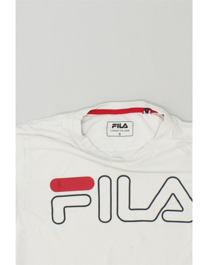 FILA Mens Graphic T-Shirt Top Small White Cotton Vintage Fila and Second-Hand Fila from Messina Hembry 