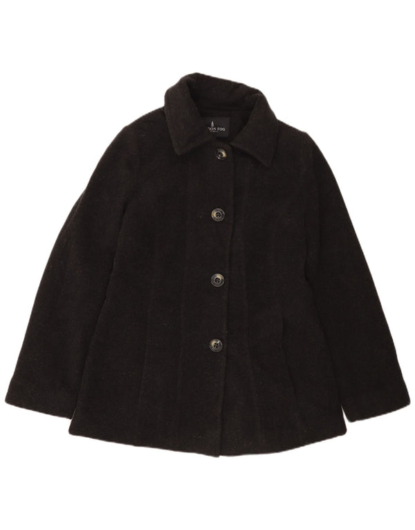 LONDON FOG Womens Overcoat UK 10 Small Grey Wool
