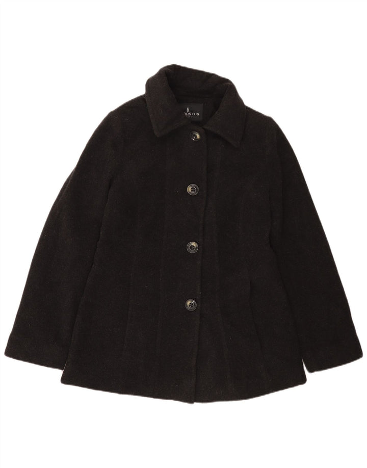 LONDON FOG Womens Overcoat UK 10 Small Grey Wool