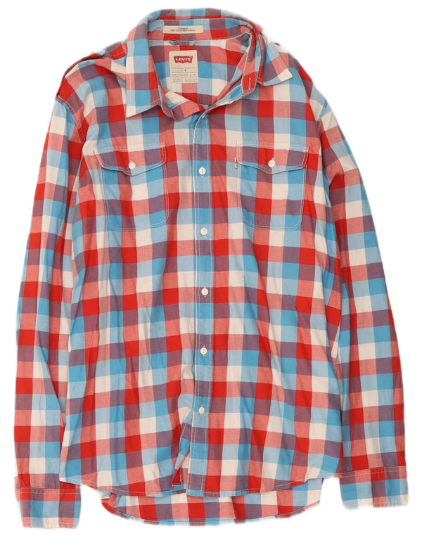 Levi's Mens Standard Fit Shirt Large Multicoloured Check Cotton