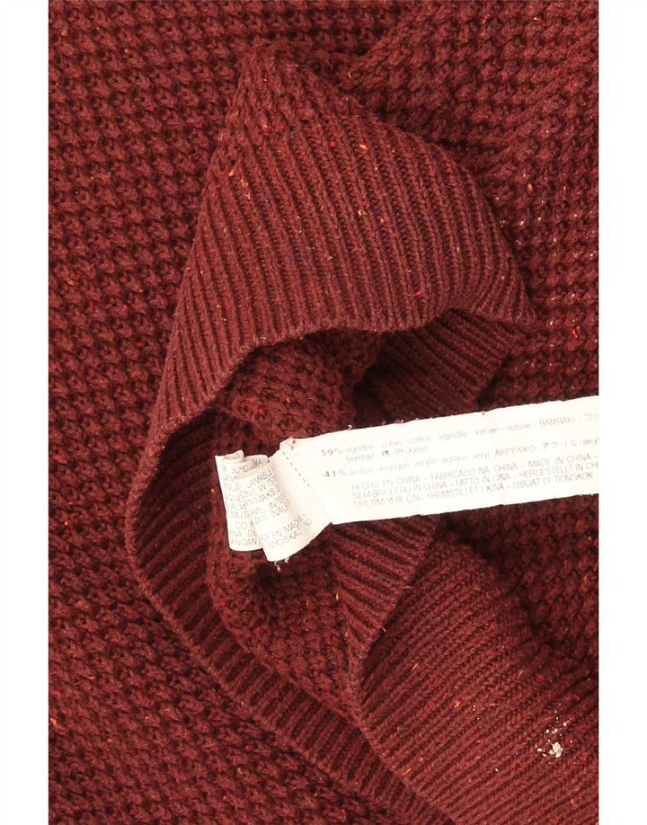 Zara Mens Boat Neck Jumper Sweater XL Red Cotton