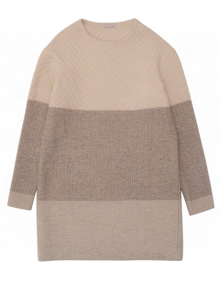 Zara Womens Jumper Dress UK 10 Small Multicoloured Colourblock Polyester