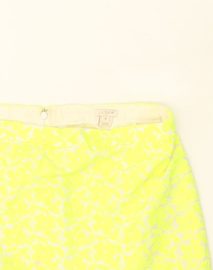 J. CREW Womens Mini Skirt US 8 Medium W32  Yellow Floral Cotton | Vintage J. Crew | Thrift | Second-Hand J. Crew | Used Clothing | Messina Hembry 