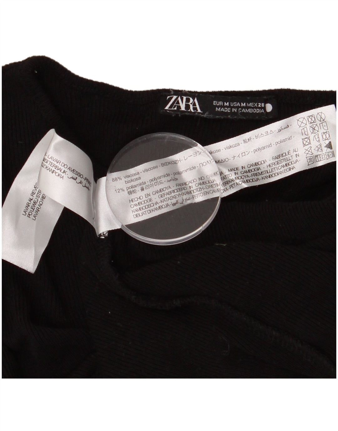 ZARA Womens Boat Neck Jumper Sweater UK 12 Medium Black Viscose