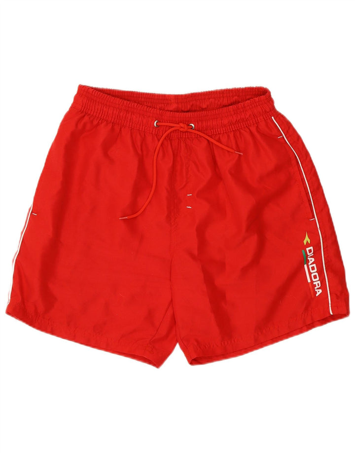 Diadora Mens Graphic Swimming Shorts Medium  Red Polyester