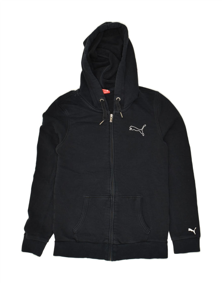 PUMA Womens Zip Hoodie Sweater UK 10 Small Navy Blue Vintage Puma and Second-Hand Puma from Messina Hembry 