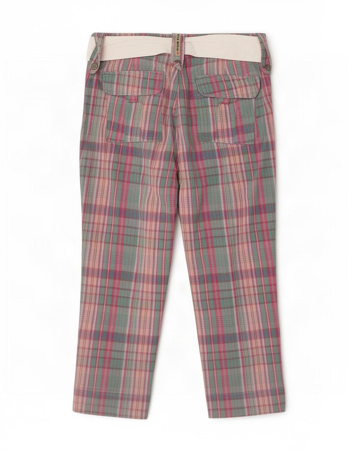 Think Pink Womens Capri Trousers IT 44 Medium W28 L21 Multicoloured Check