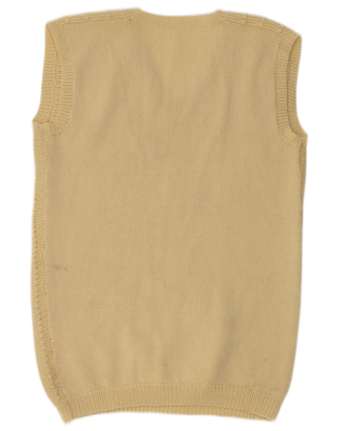 Vintage Womens Vest Tank Top UK 14 Large Yellow