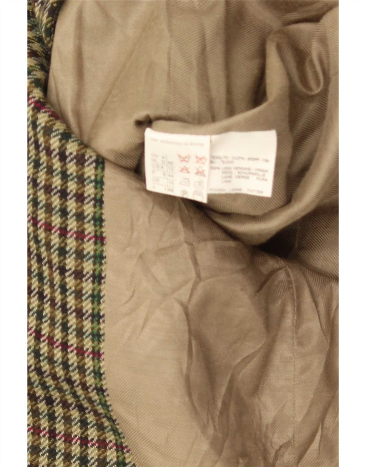 Max Mara Womens Weekend Blazer Jacket UK 16 Large Green Houndstooth