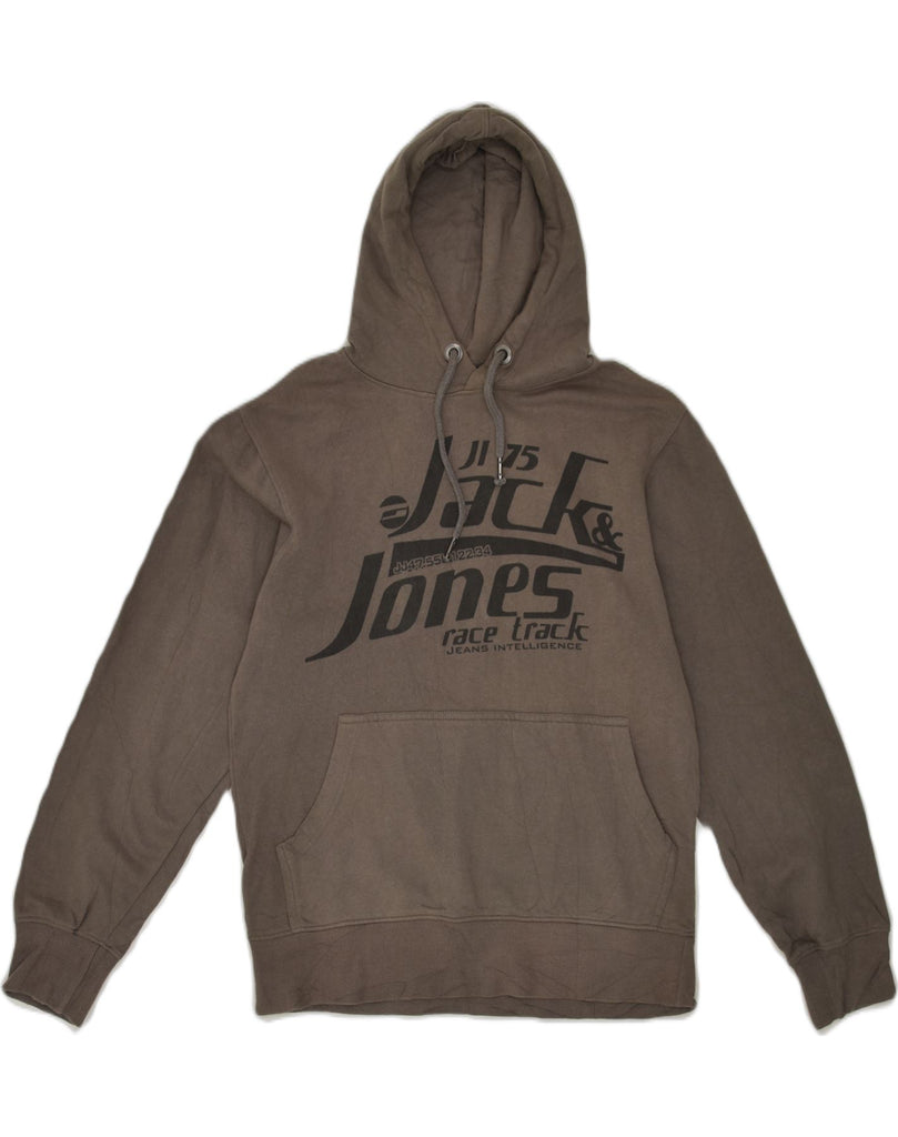 JACK & JONES Mens Graphic Hoodie Jumper Small Grey Cotton | Vintage Jack & Jones | Thrift | Second-Hand Jack & Jones | Used Clothing | Messina Hembry 