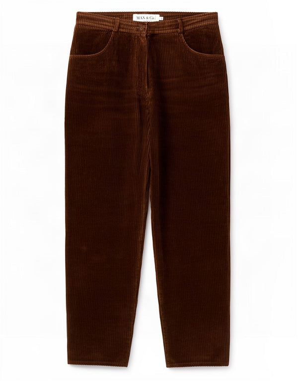 Max & Co. Womens Tapered Corduroy Trousers IT 46 Large W32 L28 Khaki